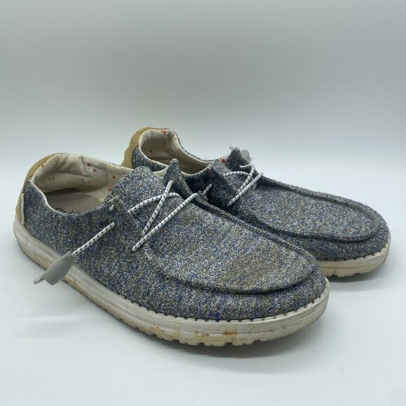 Hey Dude Women's size 9 Mustard Mix Gray Tan Wendy Slip-On Shoes Comfort Easy - Picture 1 of 8